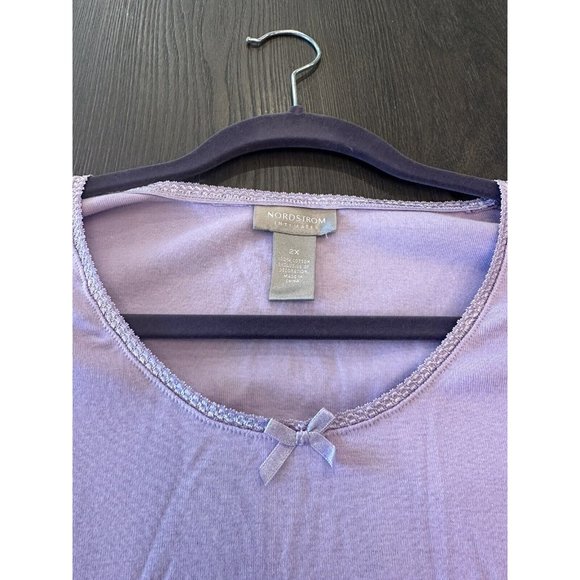 Nordstrom Intimates Capped Sleeve T-shirt Size 2X Lilac Petal 100% Cotton - Picture 3 of 8